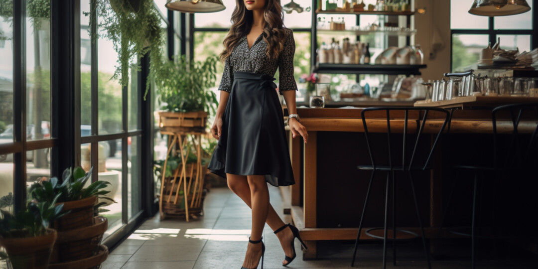 Дівчина в босоніжках на високих підборах та вдягнута в кежуал-стилі в кафе