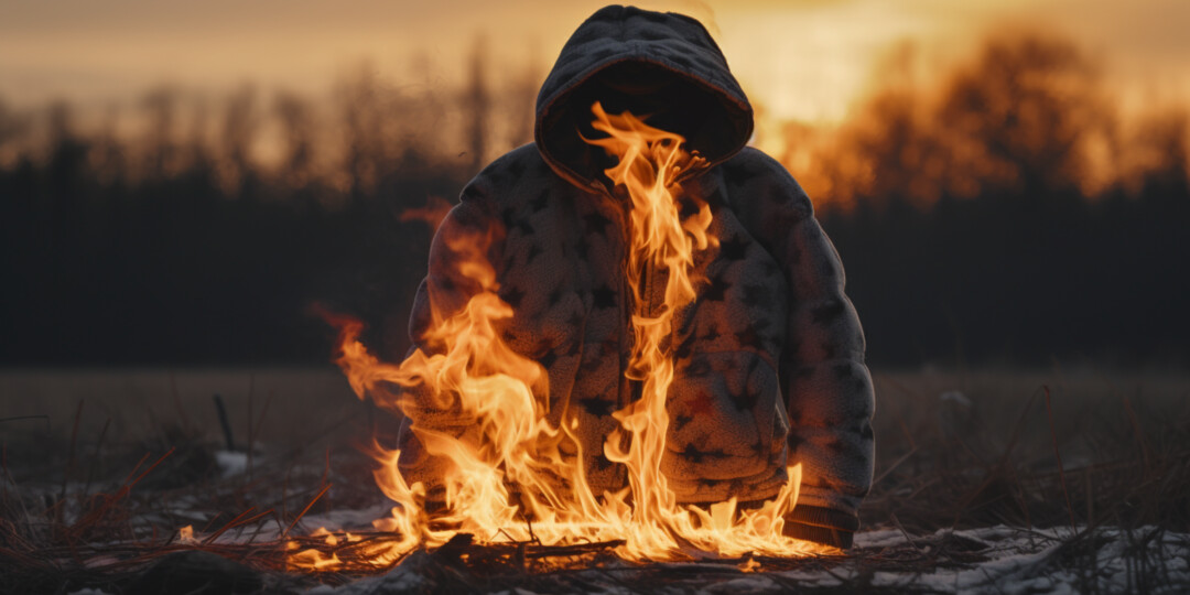 Флісова куртка горить при високих температурах