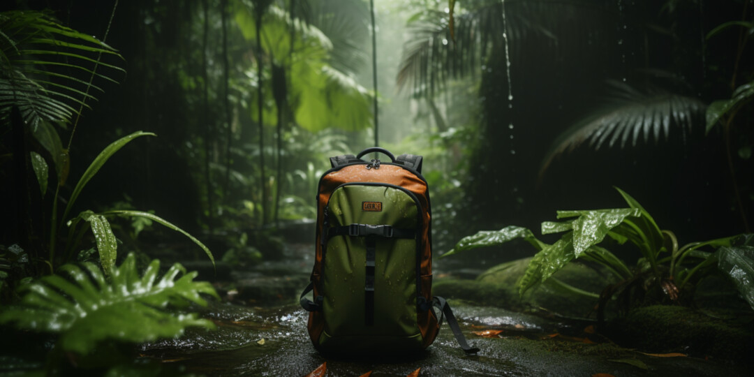 Видонепроникний рюкзак під дощем в джунглях